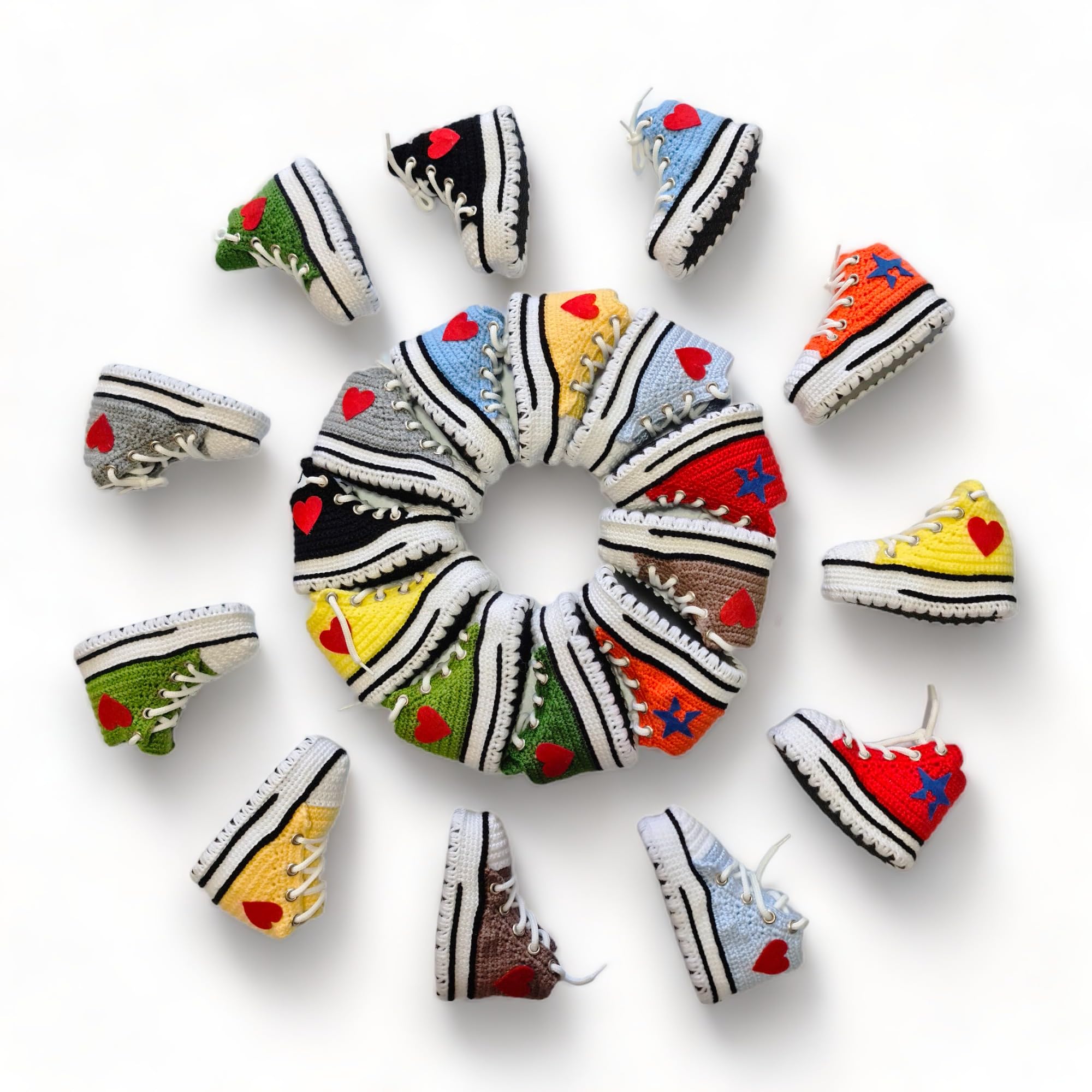 Rote handgemachte Häkel Baby Sneaker Booties für Jungen und Mädchen, Bio Strick Neugeborenen-Set, geschlechtsneutral, Geschenk für Babyparty und Geburtsankündigung, 0-3M bis 9-12M