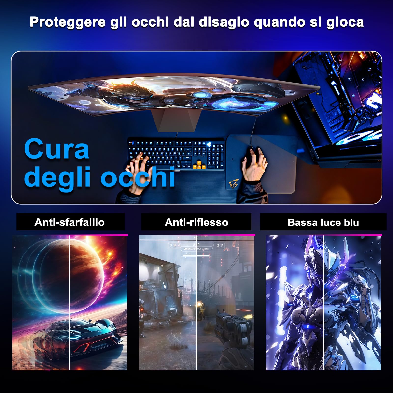 Minifire Curved Gaming Monitor 24 Pollici, 160Hz, 1500R, 1Ms, sRGB110%, FHD 1080P, compatibile con VESA, protezione occhi Adaptive Sync, porte HDMI＆DP (MFG24C1L, cavo HDMI incluso)
