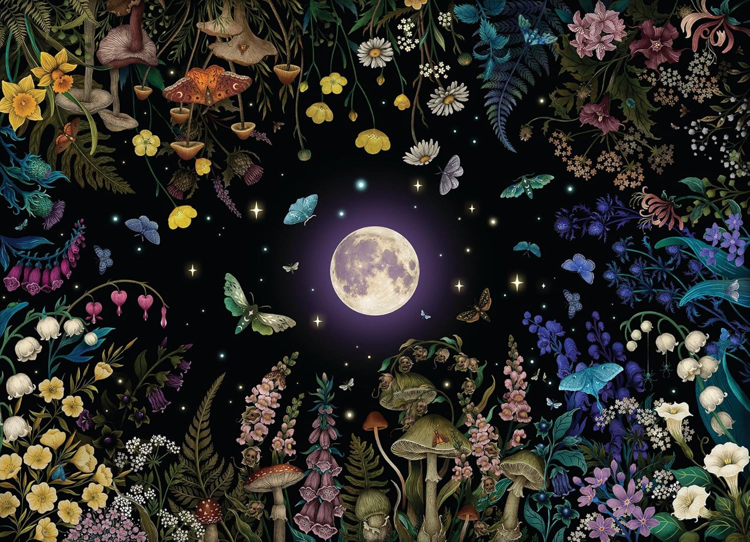 Cobble Hill 500 Piece Puzzle - Night Garden - Sample Poster Included