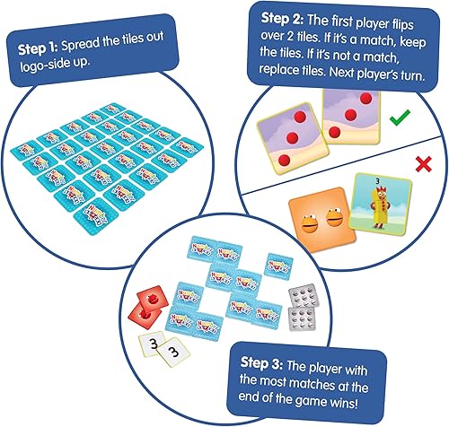 Miniatura 3 de hand2mind Numberblocks - Juego de cartas de memoria a juego, números para niños pequeños, juguetes de matemáticas de jardín de infantes, juguetes de