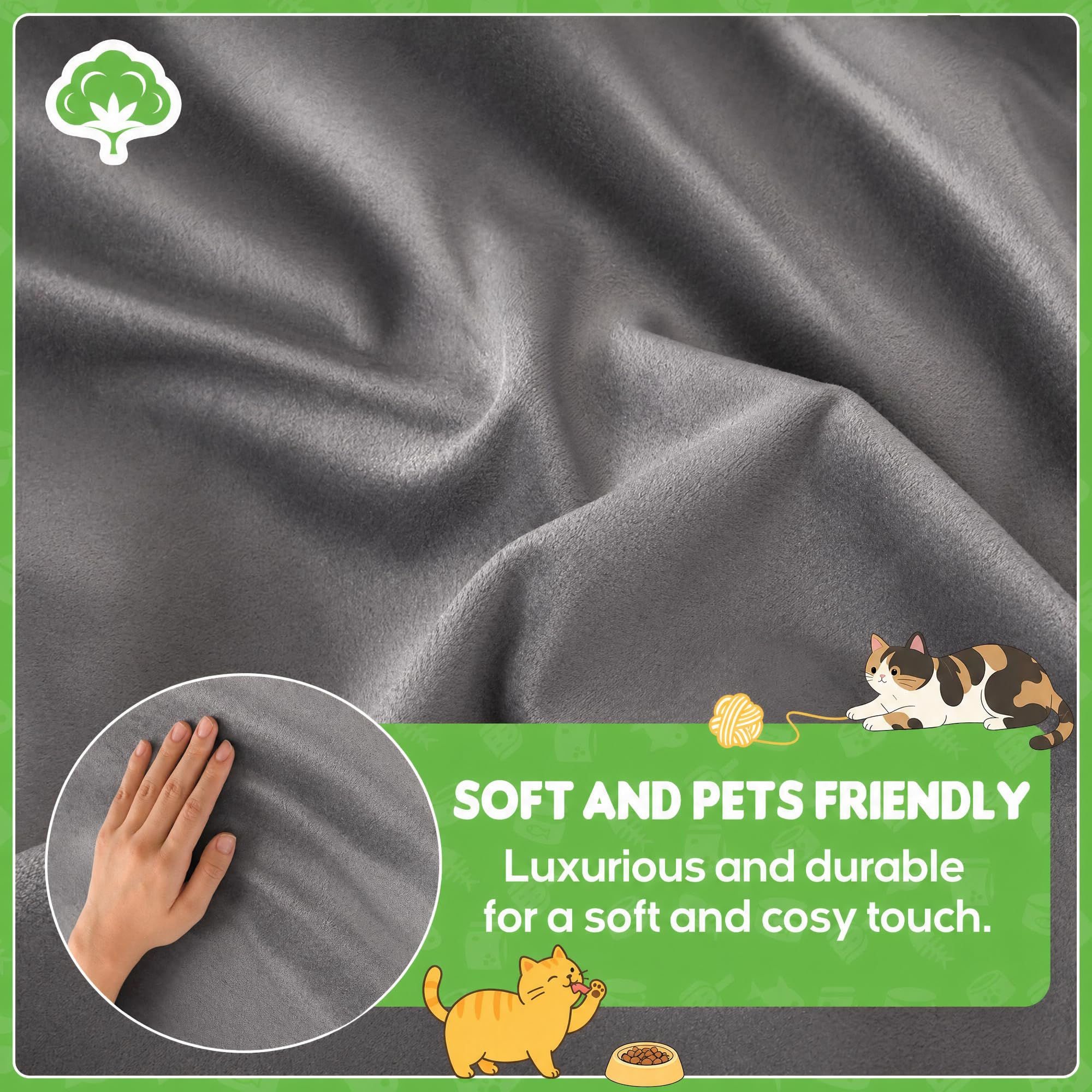 Loiion Grau Sofaschutz Katze, Sofa Überzug 1 Sitzer, Sofabezug Kratzschutz Sofa Katze, Weicher Rutschfester Sofaüberwurf Wasserdicht, Kratzschutz für Haustiere Hunde Kinder, 180x230cm