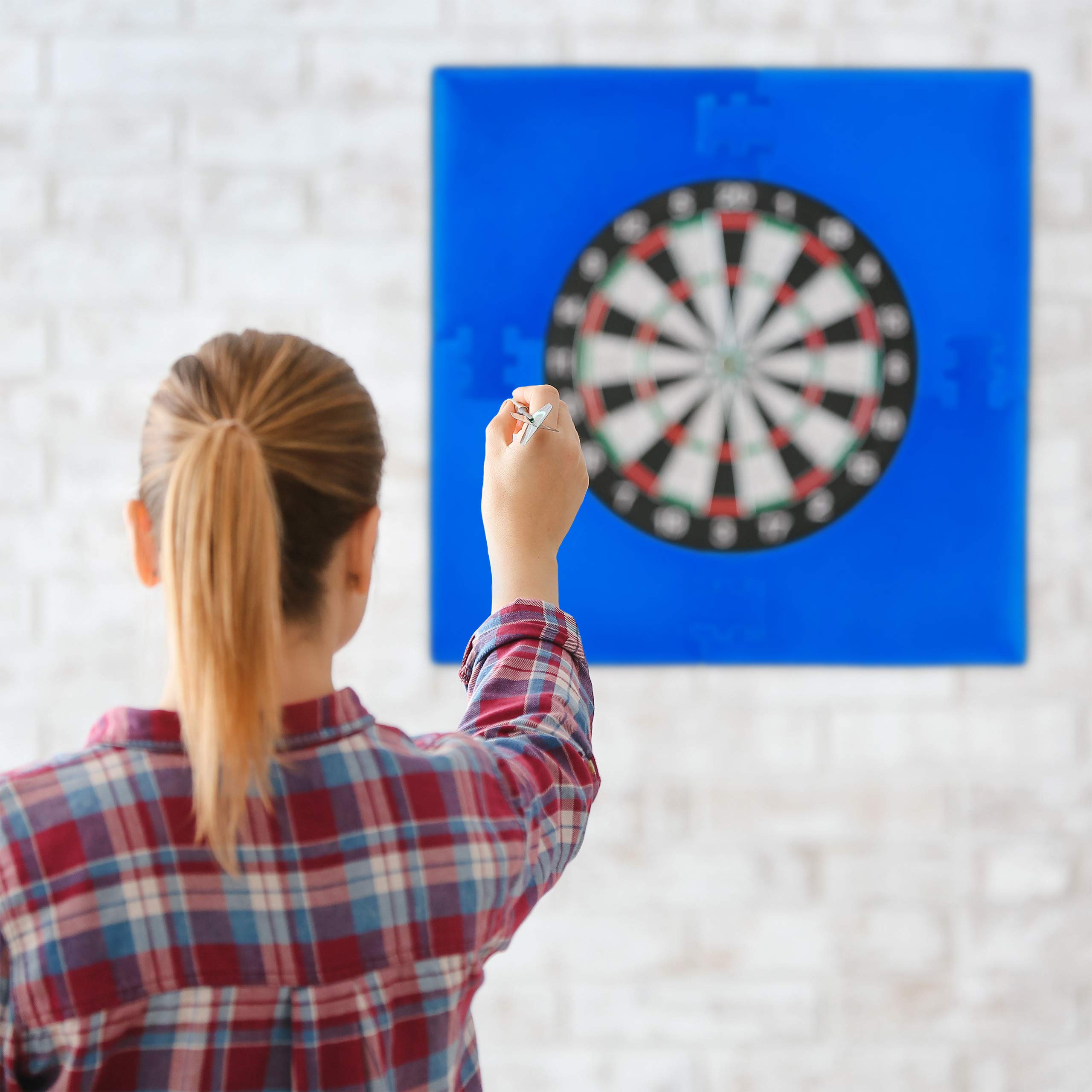 Relaxdays Bordure de Protection carrée R6 Cible Jeu de fléchettes Dartboard 4 pièces EVA