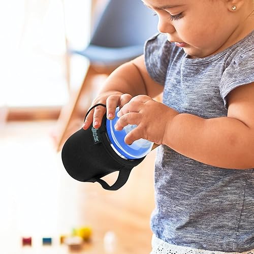 Miniatura 7 de Beautyflier Fundas de cristal para biberones Tommee Tippee Nature con doble asa, 0.150 in de grosor, retención de calor y frío (9 onzas, negro y