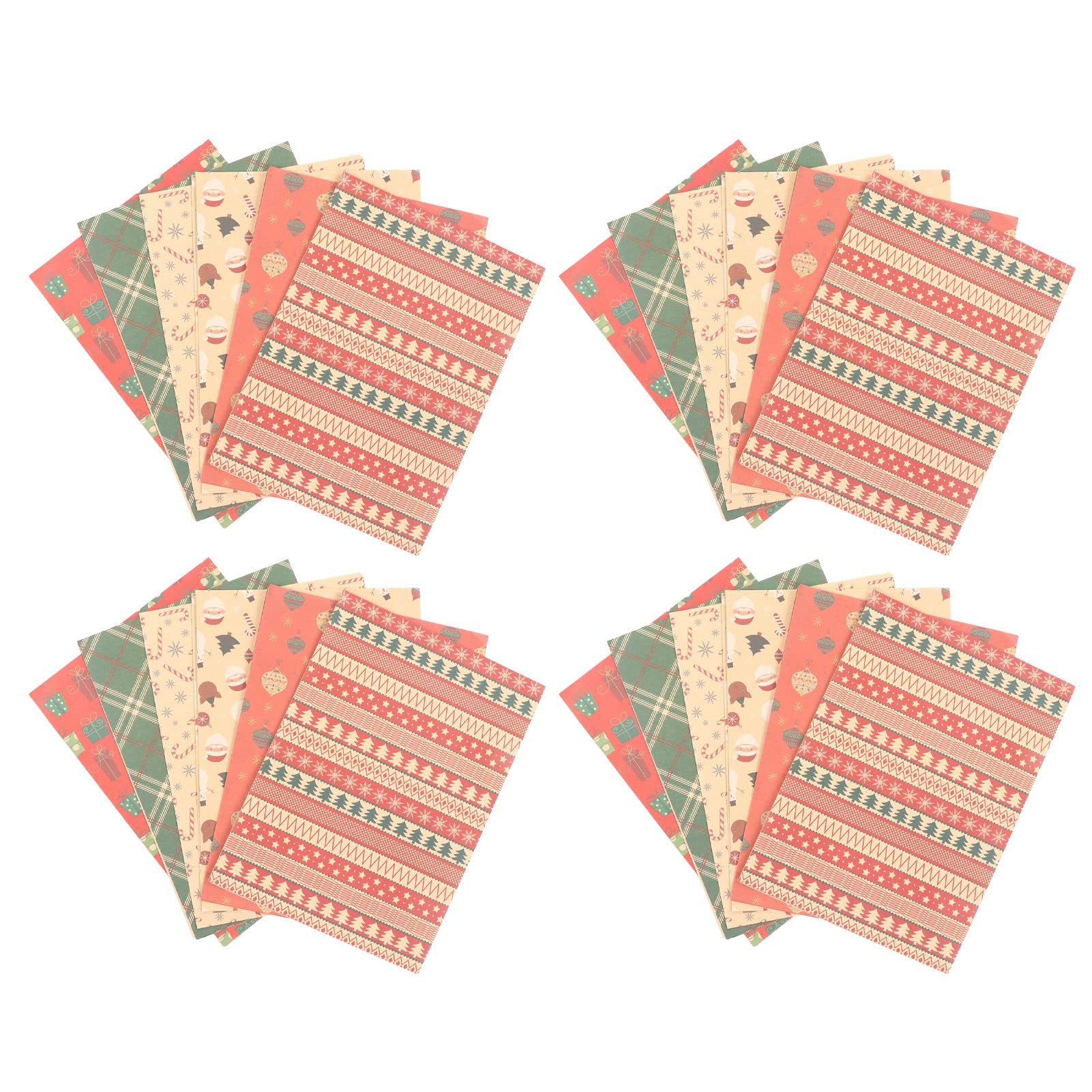 Świąteczny papier do pakowania 4 zestawy Klasyczny materiał DIY Kraft Craft Dekoracyjny 27,6 x 19,7 cala