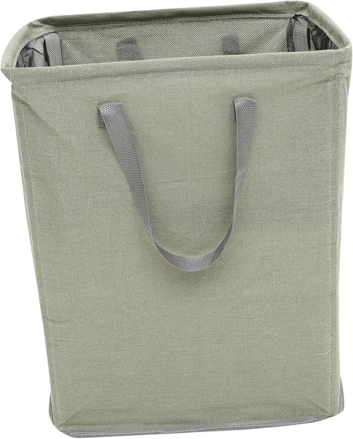 iplusmile Foldable Cotton Linen Laundry Basket with Handles Large Capacity Dirty Clothes Organizer for Home Storage PE Coated Fabric Upright and Portable Hamper for Closet and Spaces