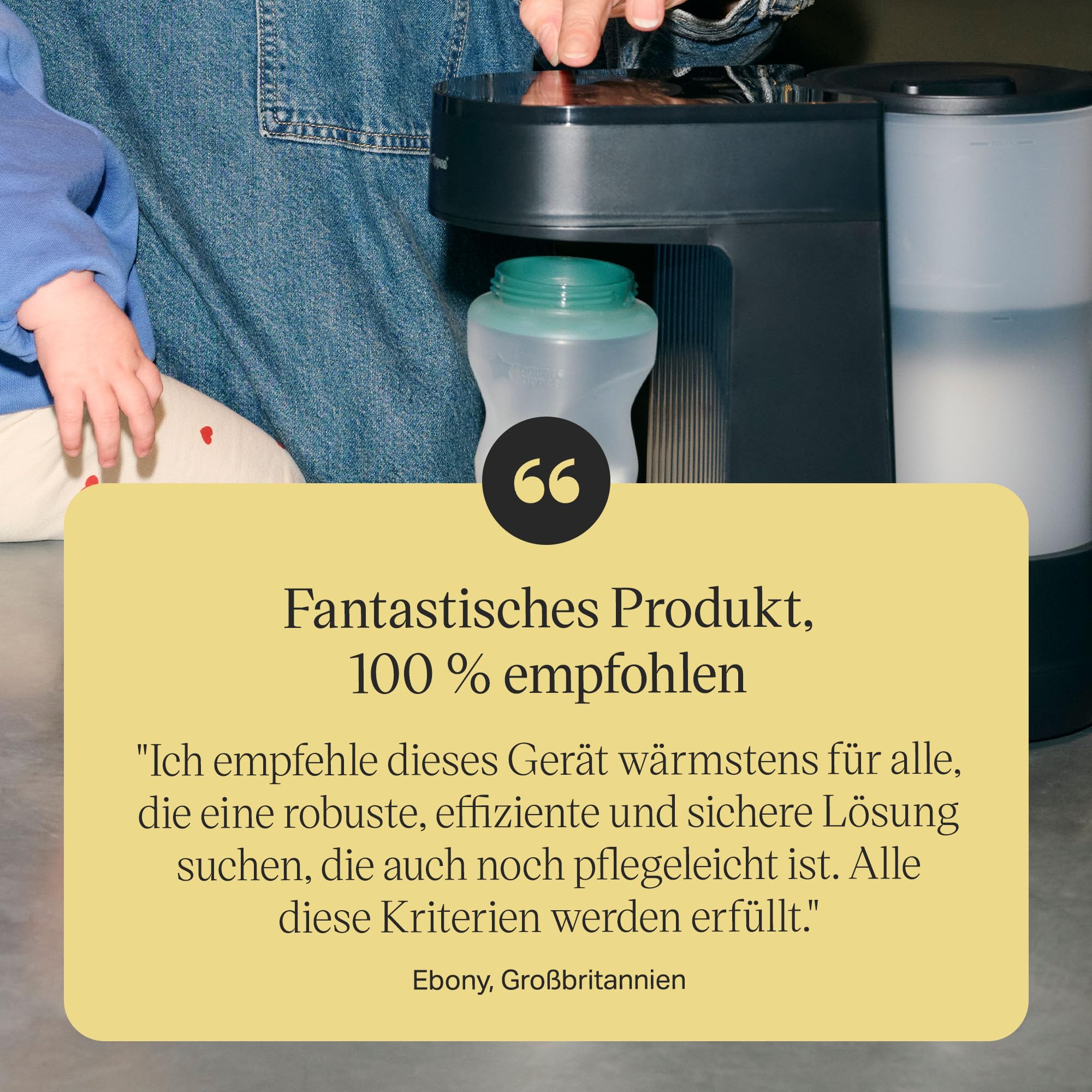 Tommee Tippee Perfect-Prep-Maschine Flaschenzubereiter mit antibakteriellem Wasserfilter und App-Unterstützung