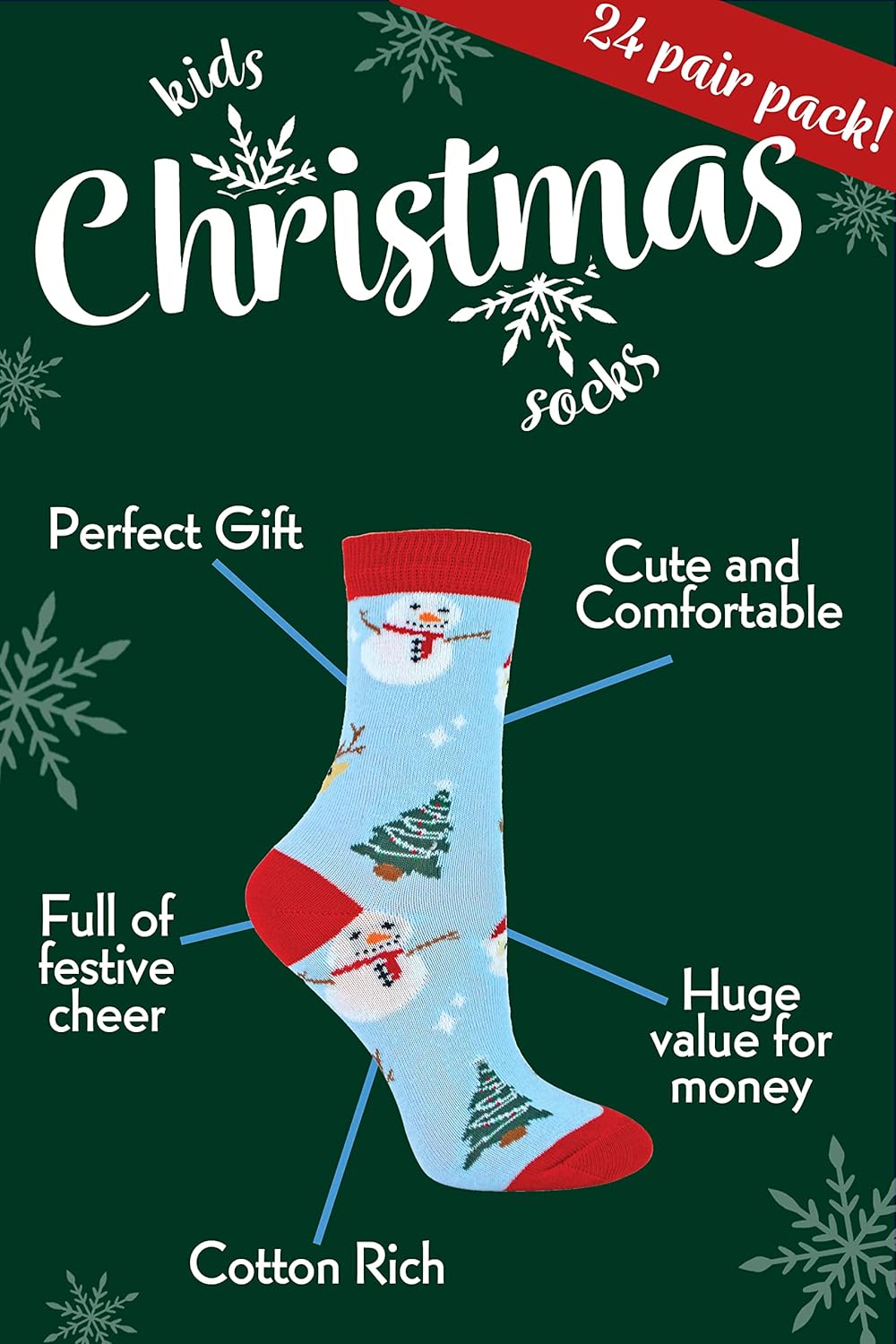 Novelty Kids Christmas Socks | Sock Snob | Cotton Funny Pattern Xmas Gift Socks