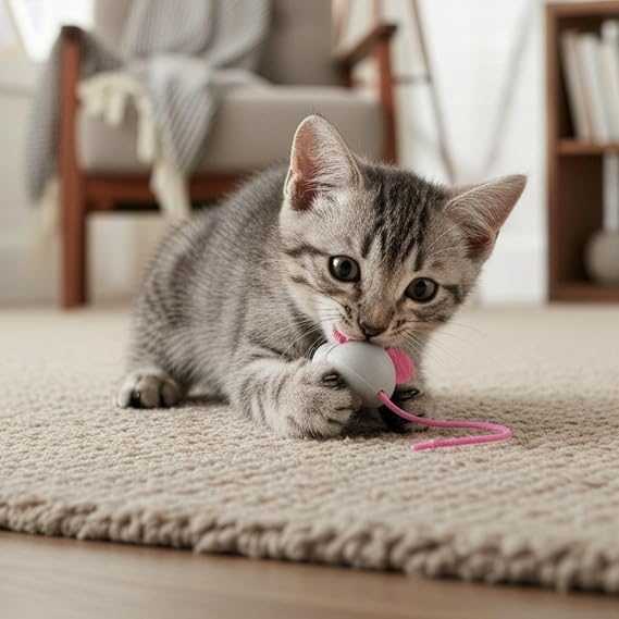 SmartyKat Marble Mouse Rolling Marble Cat Toy, Unpredictable Wobble Action for Solo Chase & Pounce for Cats & Kittens, One Size