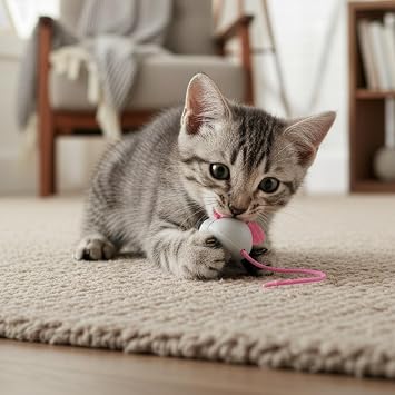 SmartyKat Marble Mouse Rolling Marble Cat Toy, Unpredictable Wobble Action for Solo Chase & Pounce for Cats & Kittens, One Size