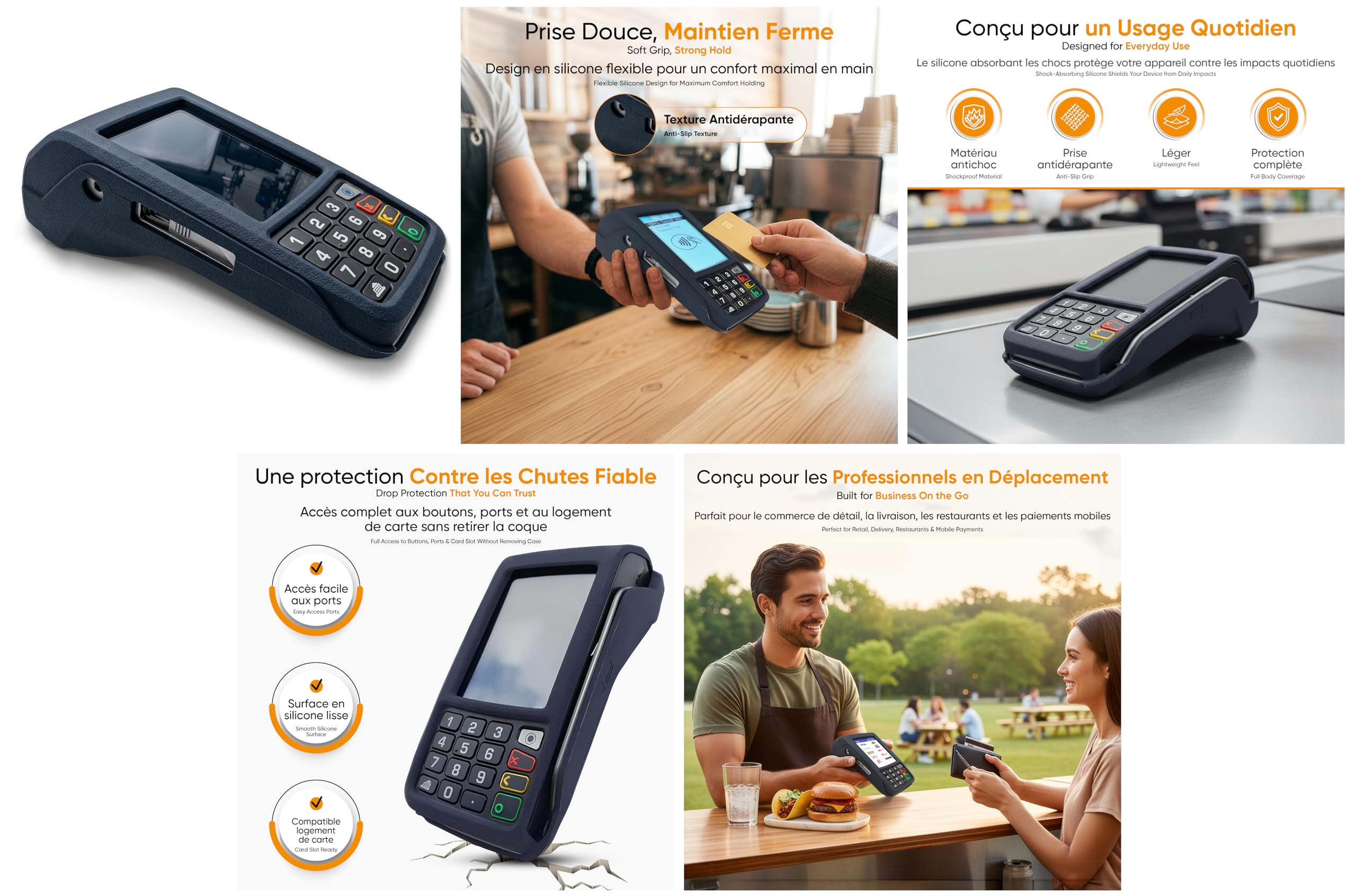 Custodia in silicone per Ingenico Move 5000 e 3500 – protezione antiurto e antiscivolo per POS portatile – copertura completa per terminale di pagamento