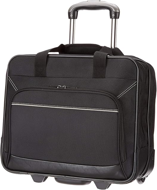 Amazon Basics Laptop bag with quick-rolling wheels and easy-access front pocket - fits Laptops up to 16 inch (40 cm)