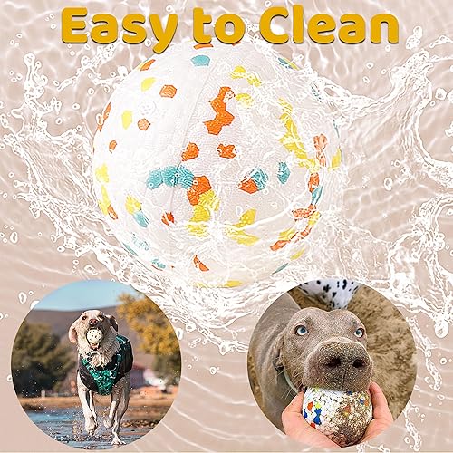 Miniatura 5 de JEROCK Pelotas para perros, pelota de juguete indestructible para perros masticadores agresivos, pelota interactiva duradera de alta elasticidad