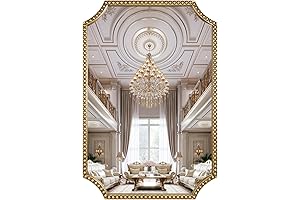 24x36 Inch Scalloped Wall Mirror for Bathroom Entryway Mantel