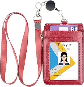 Porta Badge Multifunzionale In Pelle PU Porta Carte Da Lavoro Con - Foto 2
