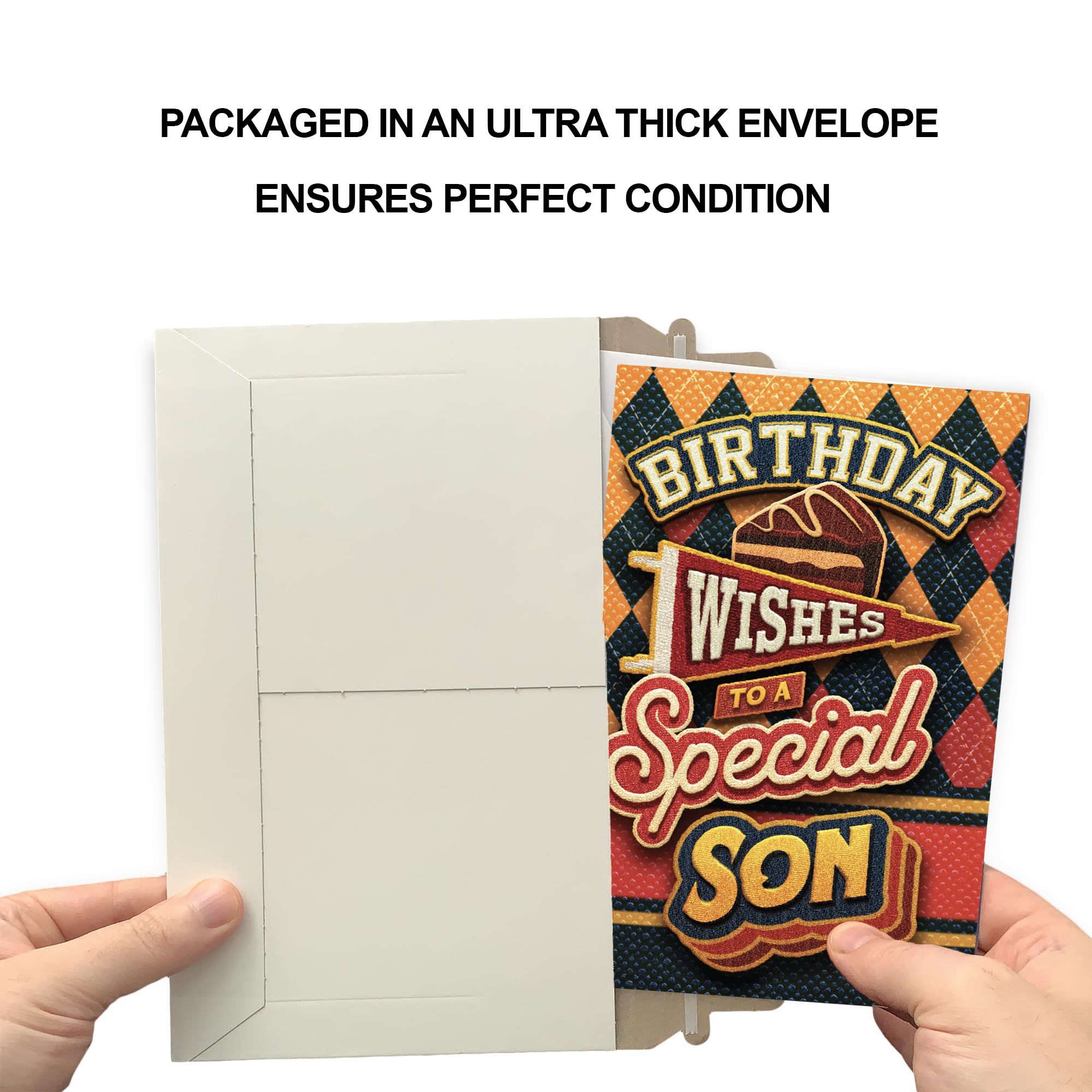 Prime Greetings Tarjeta de cumpleaños para hijo, fabricada en Estados Unidos, respetuosa con el medio ambiente, cartulina gruesa con sobre de alta calidad de 5 x 7.75 pulgadas, empaquetada en sobre