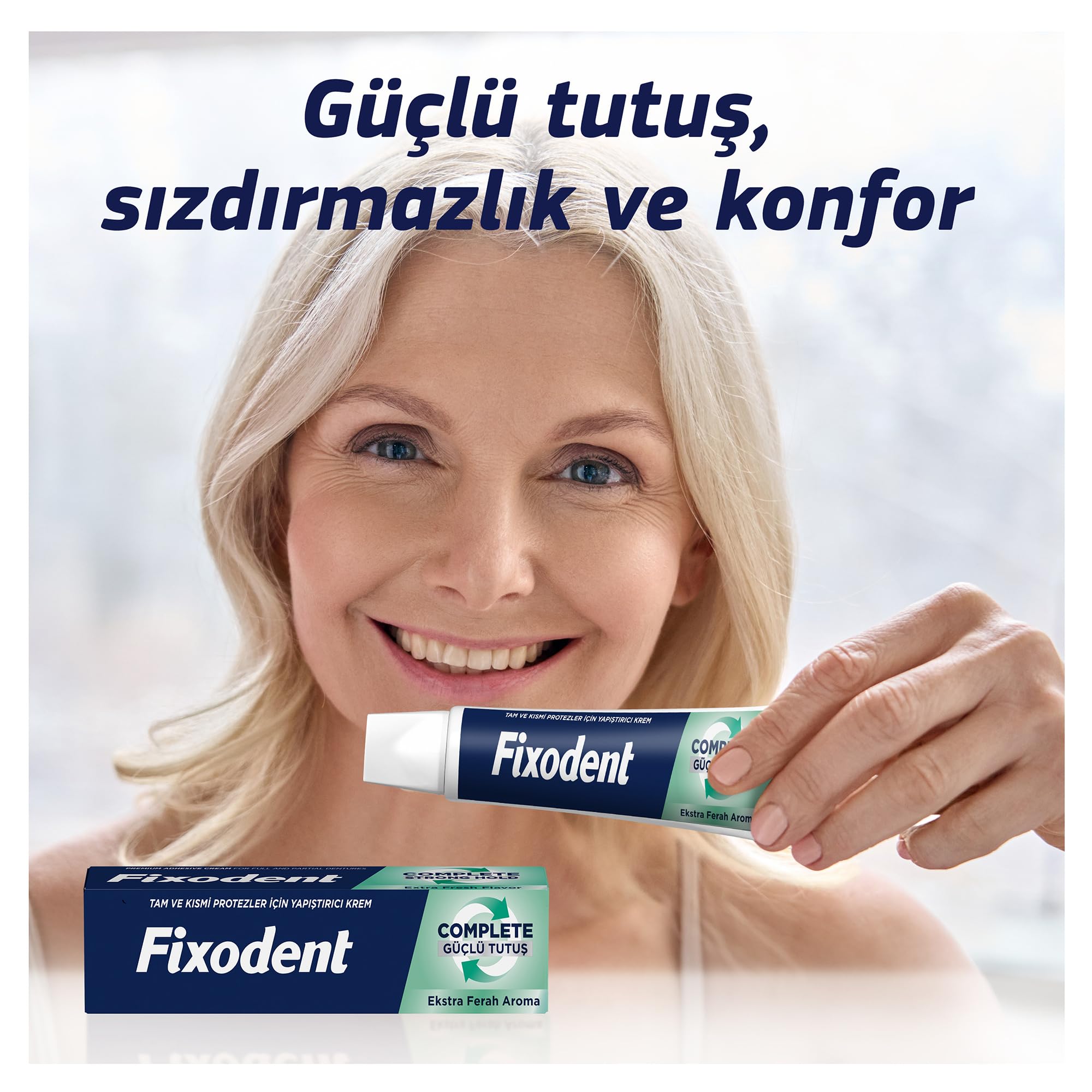 Fixodent Complete Ekstra Ferah Diş Protezi Yapıştırıcı Krem 47 g 3lü paket
