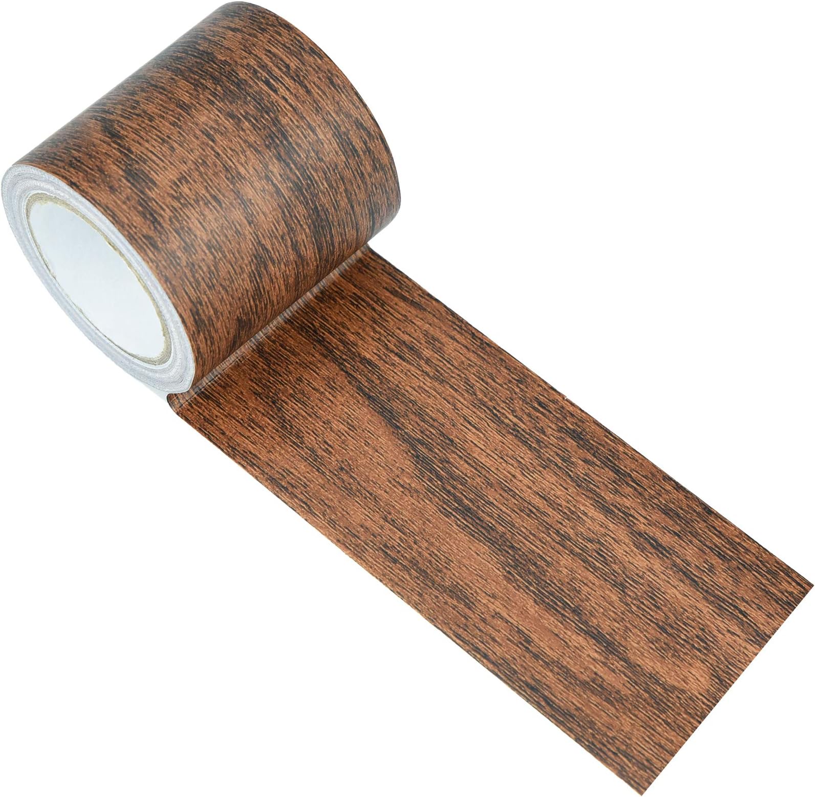 Repair Tape Patch Wood Textured Adhesive, Marrywindix 1 Roll 15 Feet Wood Grain High Adhesive Repair Tape for Furniture Floor Beautification and Home Decoration (Dark Brown Oak Grain)