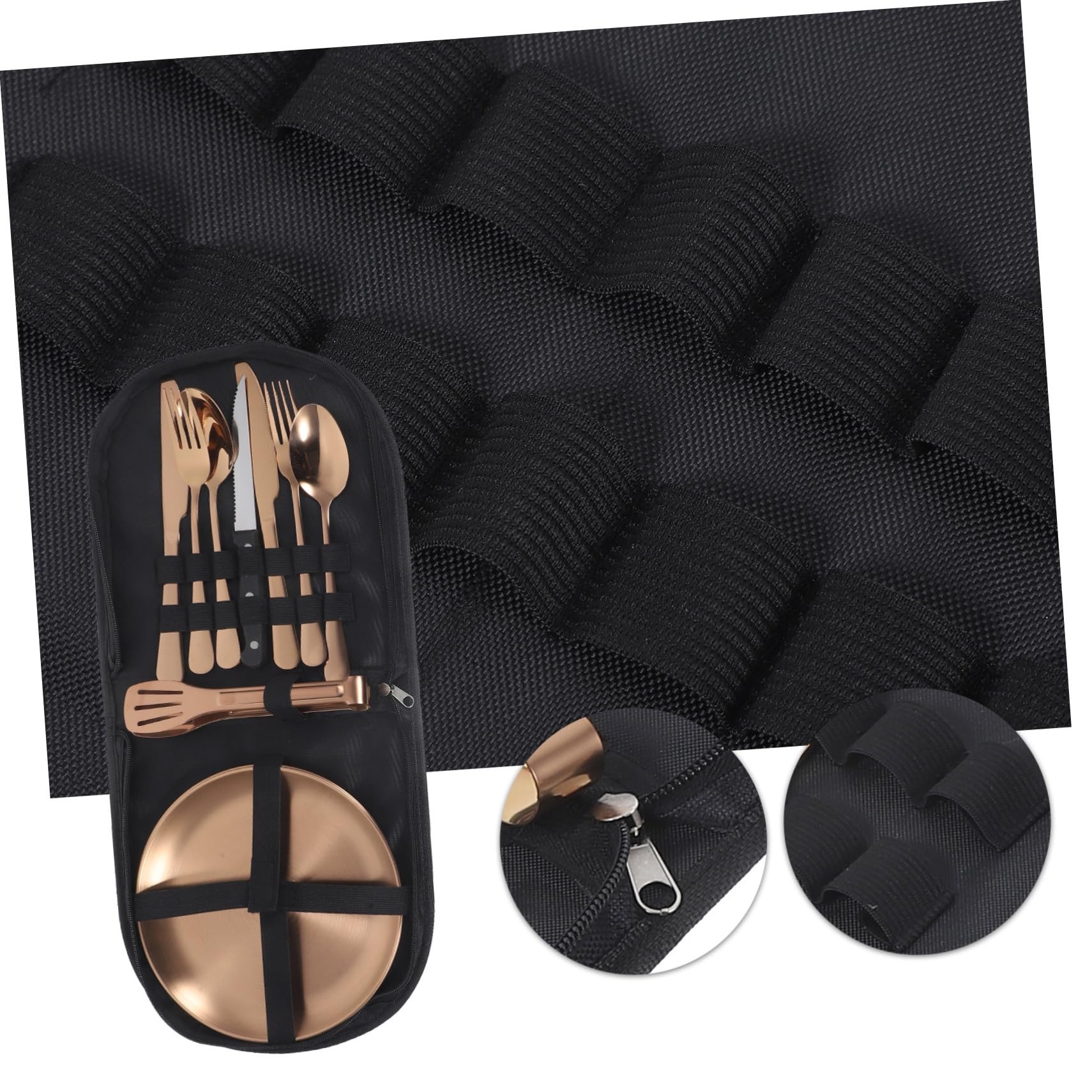 Garneck Posate in Acciaio Inox Da Campeggio Utensili Da Viaggio Riutilizzabili Con Custodia Kit Di Utensili Per Picnic e Avventure All Aperto