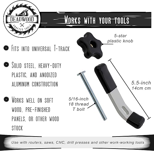 Miniatura 4 de Juego de abrazaderas de ranura en T DCT  Kit de abrazadera de sujeción de pernos en T de 516 pulgadas, kit de abrazadera de sujeción de abrazadera