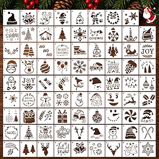 80 Pcs Christmas Stencils Reusable – Small Christmas Stencils for Crafts...