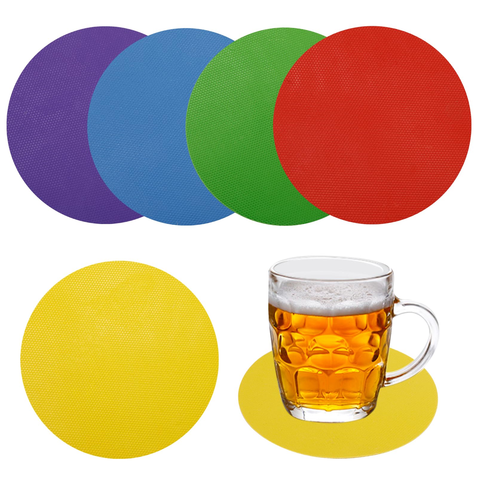 5 Pcs Rubber Jar Opener Pads, Gripper Pad-Jar Opener Kitchen Tool for Easy Opening Jars, Heat Insulation Kitchen Coasters