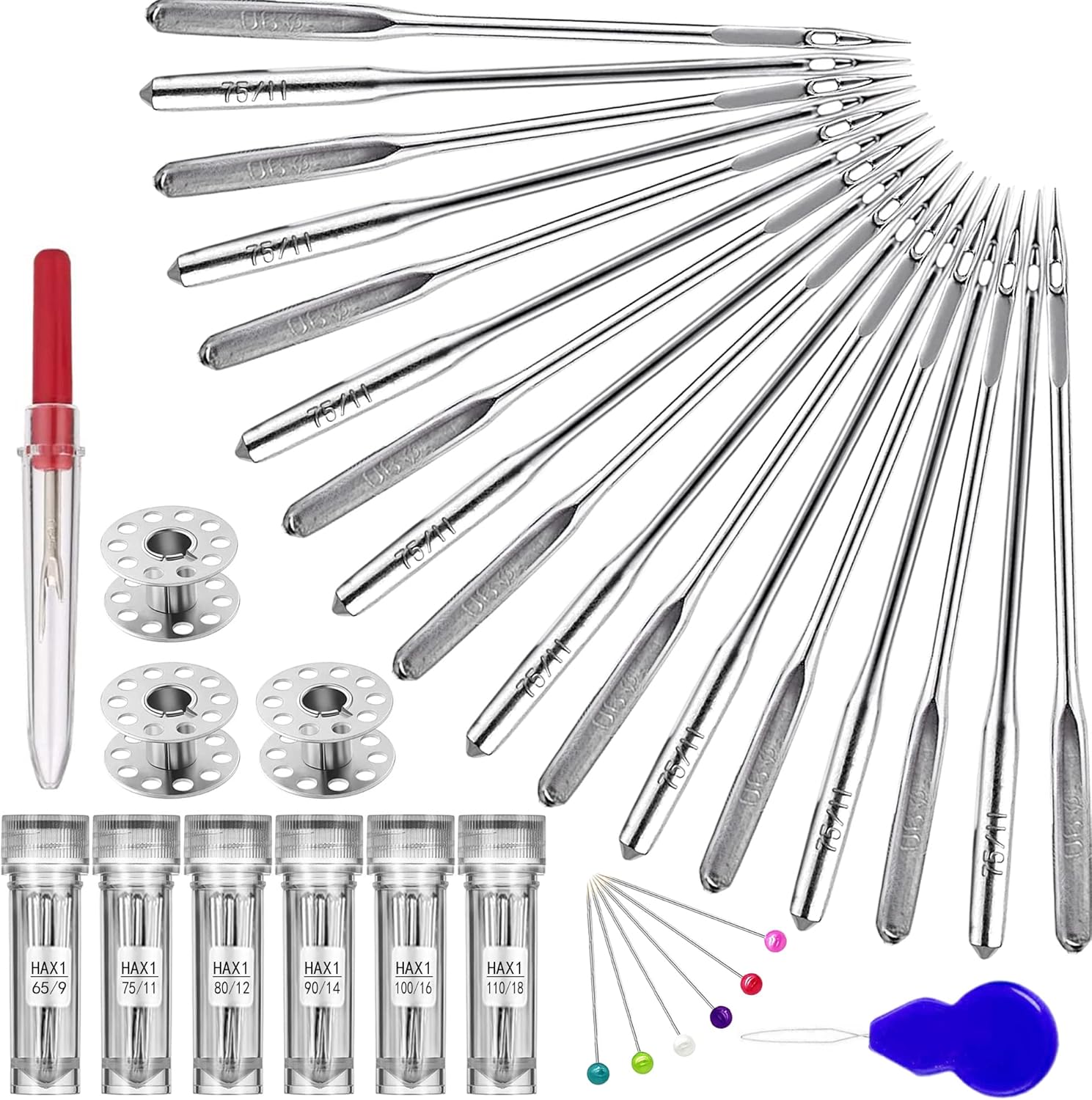 120Pcs Sewing Machine Needles Set Universal Standard Needle