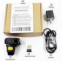 Vista 9 de Escáner de código de barras de anillo Bluetooth 2D, mini lector de código de barras inalámbrico portátil symcode