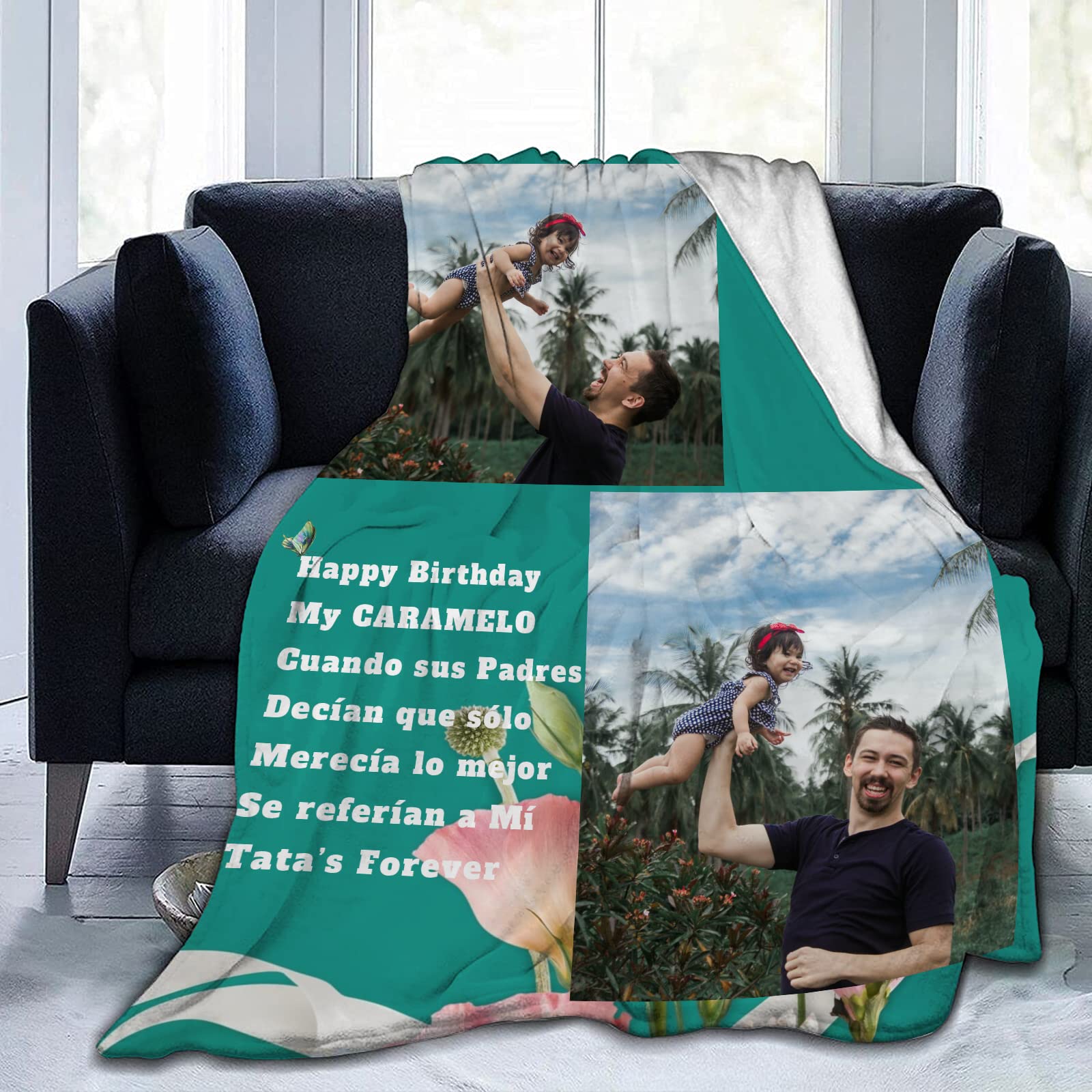 Manta de fotos personalizada, manta grande, manta suave para cachorros, perros, gatos, mascotas, familia, papá, mamá