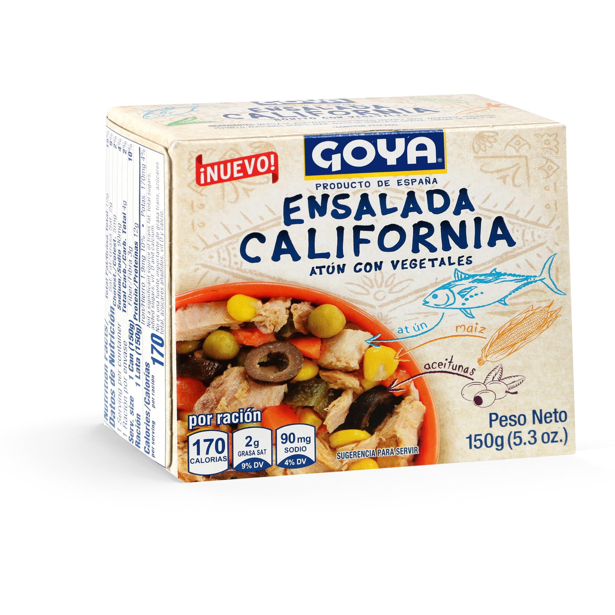 Goya Ensalada de Atún California 150g con Maíz y Aceitunas Negras