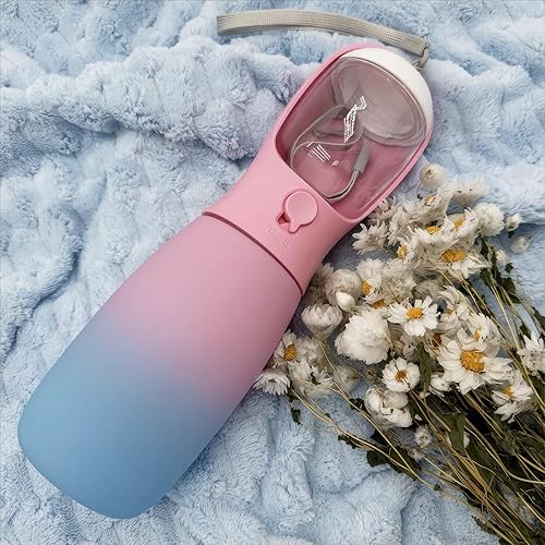 Miniatura 2 de Botella de agua para perros, cuenco de agua portátil de gran capacidad de 19 onzas, alimentador de bebida y cuenco para platos, artículos esenciales