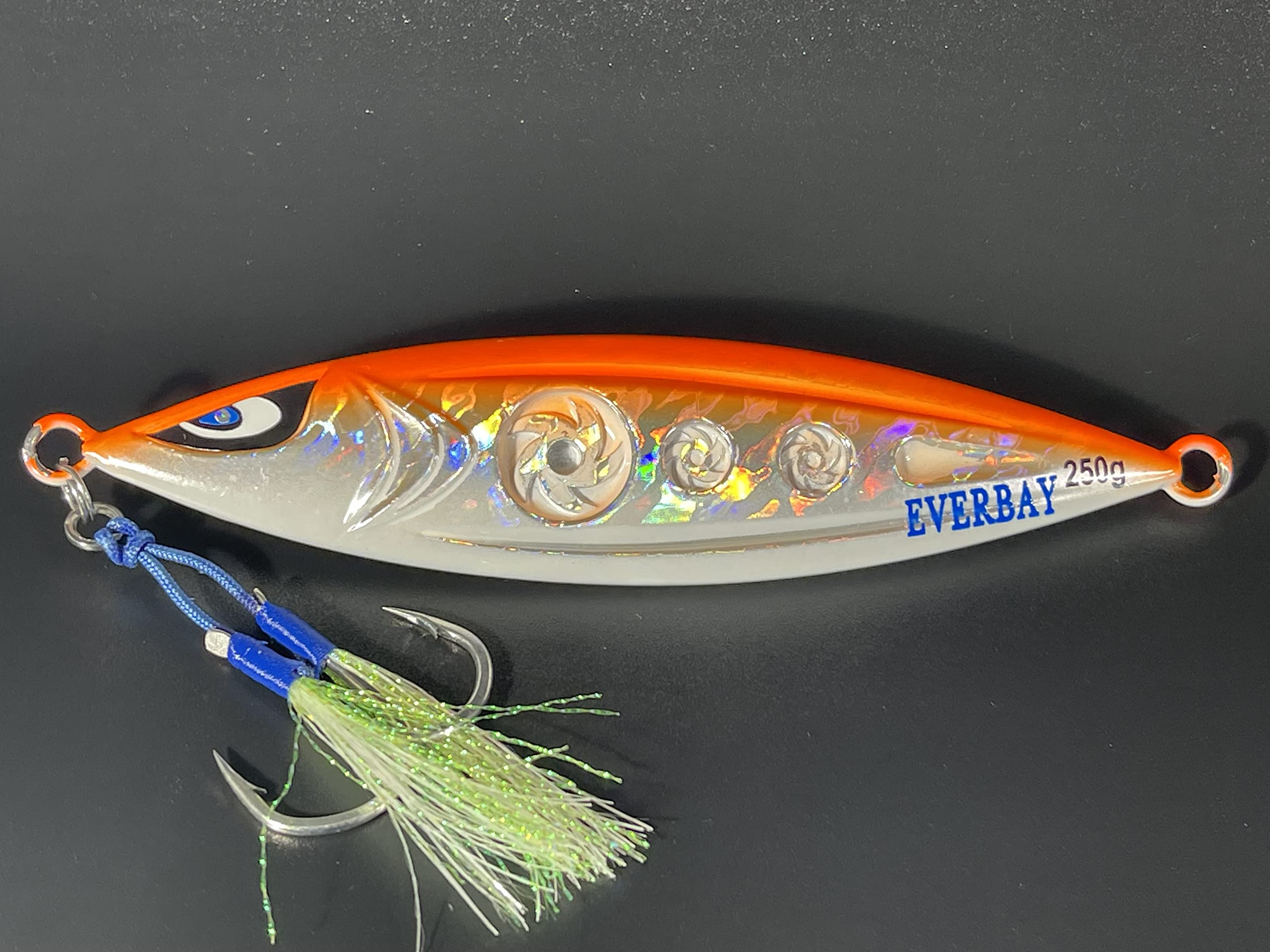 Lead Metal Jig Fishing Lure with Double Assist Hooks, Luminous Iron Plate, Sinking Bait, Deep Sea Fishing Slow Lure, Saltwater Jigs, Artificial Lures for Tuna, Bass, Salmon, Cod, 1Pc