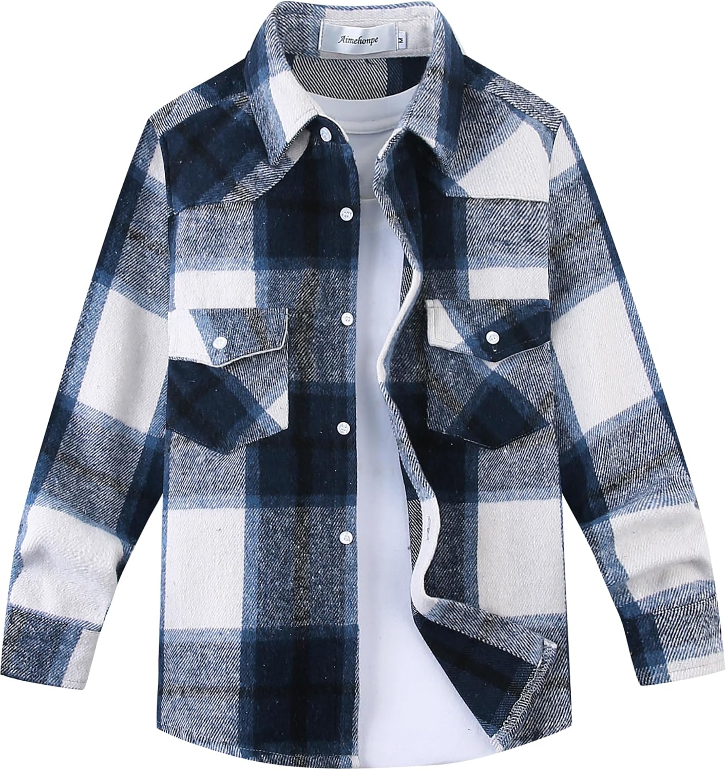 Boys Western Shirt Long Sleeve Button Down Flannel Plaid Shirt