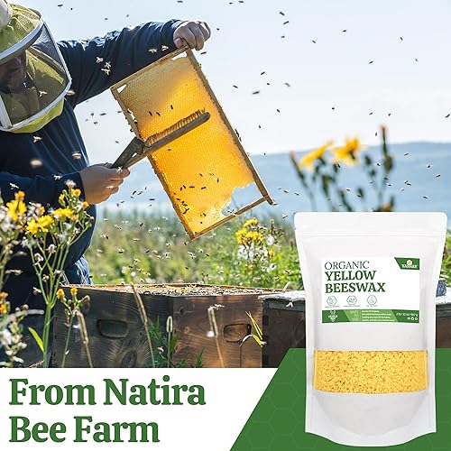 Miniatura 9 de YASNAY Pellets de cera de abeja amarilla de 5 libras, cera de abeja 100% orgánica, cera de abeja para hacer velas, cuerpo, cuidado de la piel,