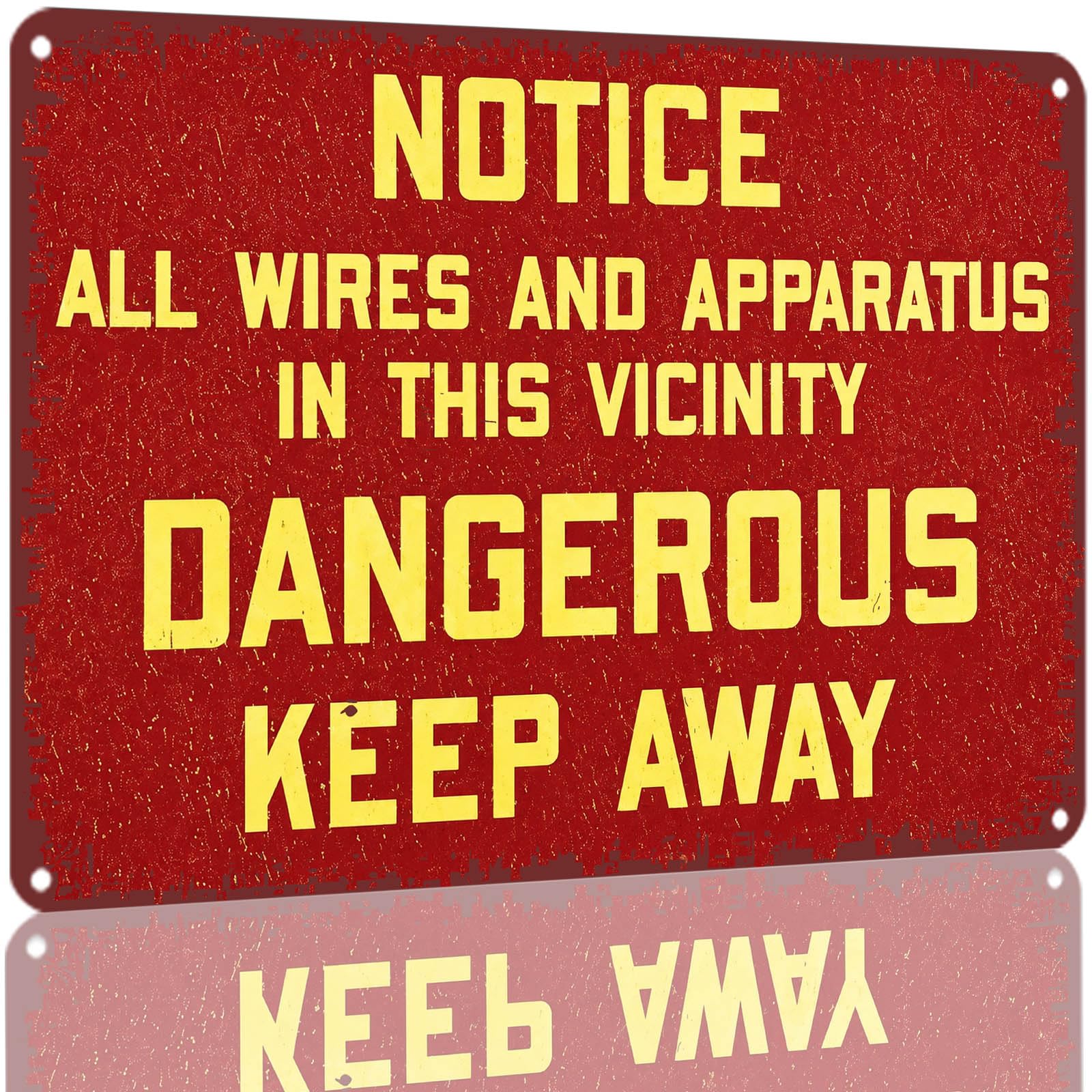 Kwqdozf As Pic 8X12 Inch Vintage Notice Dangerous Keep Away Tin Sign Aluminum Metal Wall D