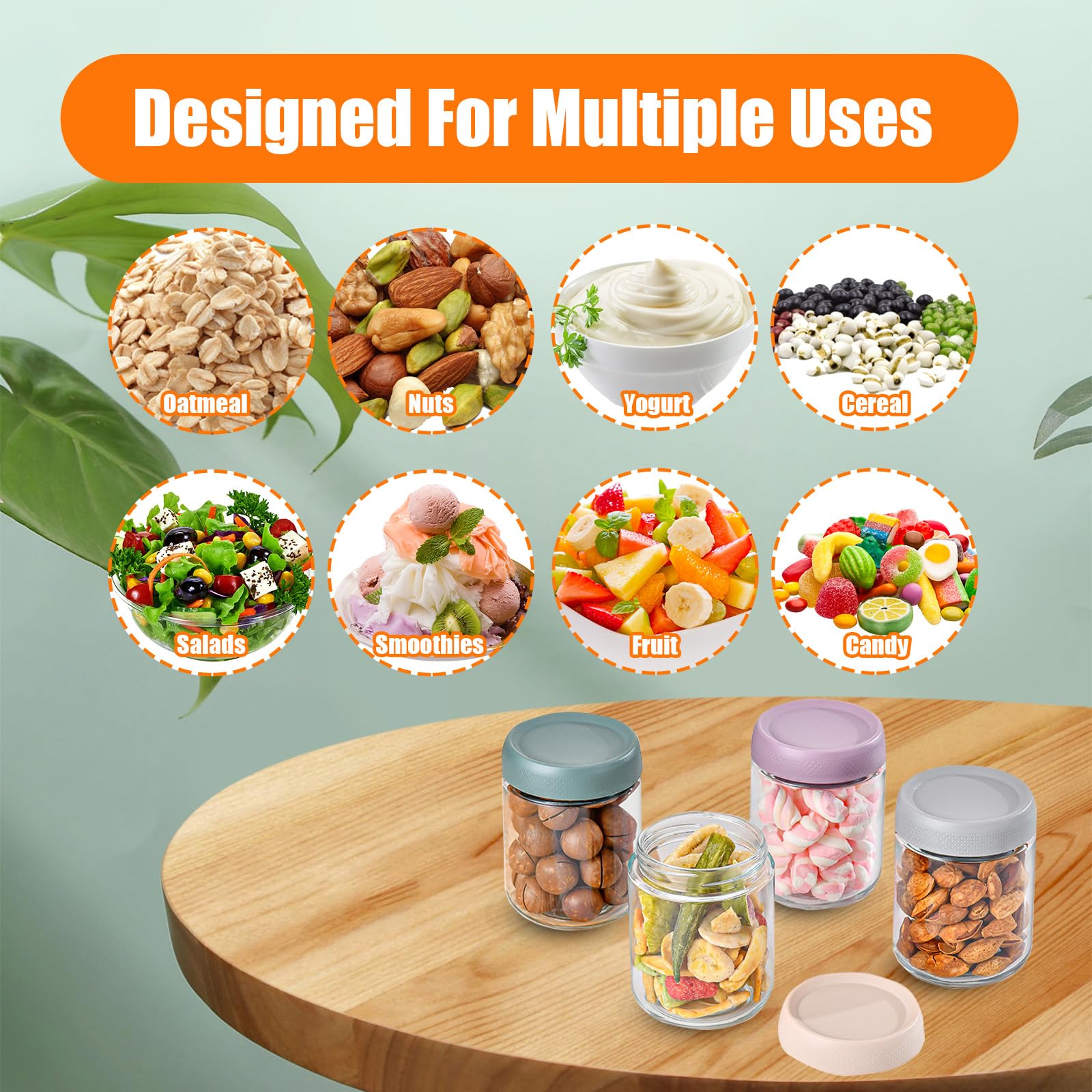 6 Glasbehälter Mit Deckel – Ideal Für Overnight Oats, Meal Prep & Vorratshaltung