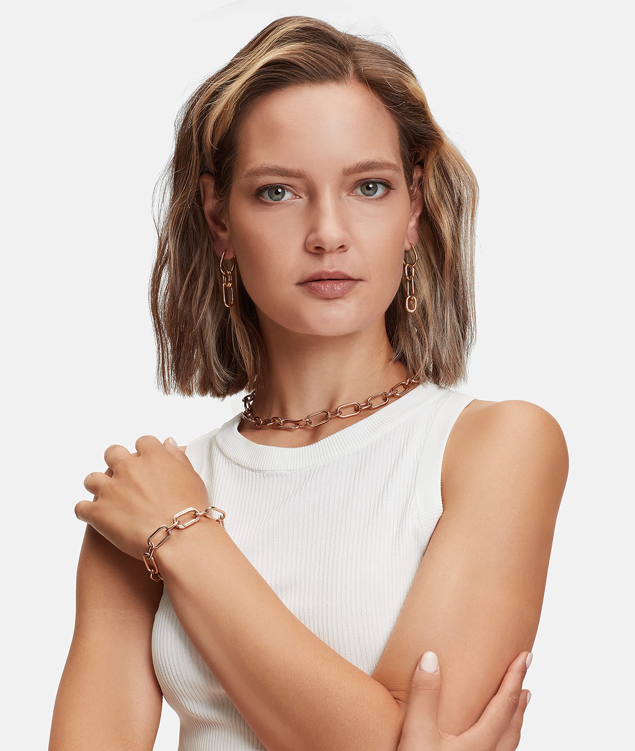 LIEBESKIND BERLIN Damen Schmuck im angesagten Ketten-Look – Armband, Kette und Ohrringe aus Edelstahl in verschiedenen Farben