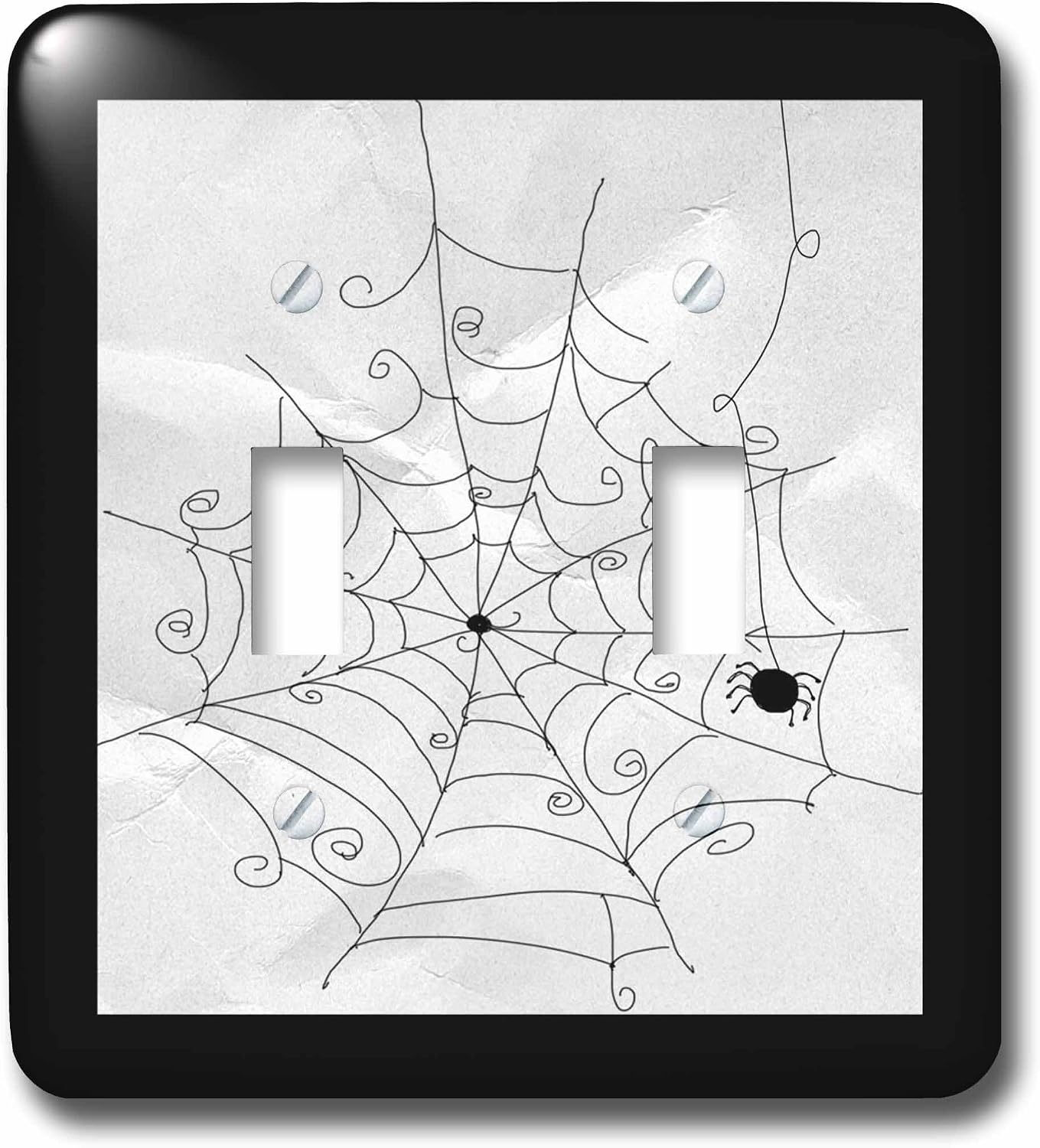 3dRose lsp_167443_2 Spider Web with Spider, Black and White, Halloween Light Switch Cover, Multicolor