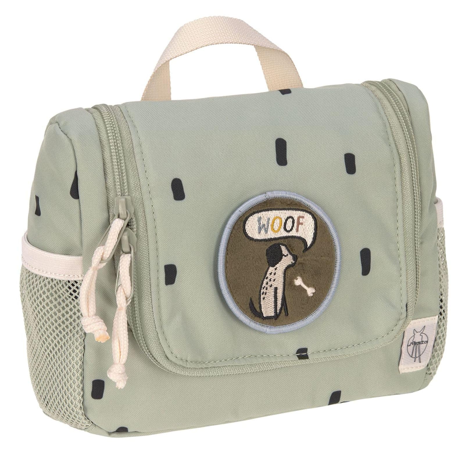 LÄSSIG Kulturtasche Waschbeutel Happy Prints Oliv