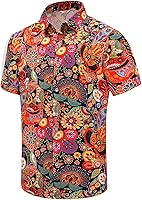 Vista 46 de SheLucki - Camisa hawaiana para hombre, unisex, de manga corta, con botones, para la playa y el verano, ropa casual estampada con sombra de palmas