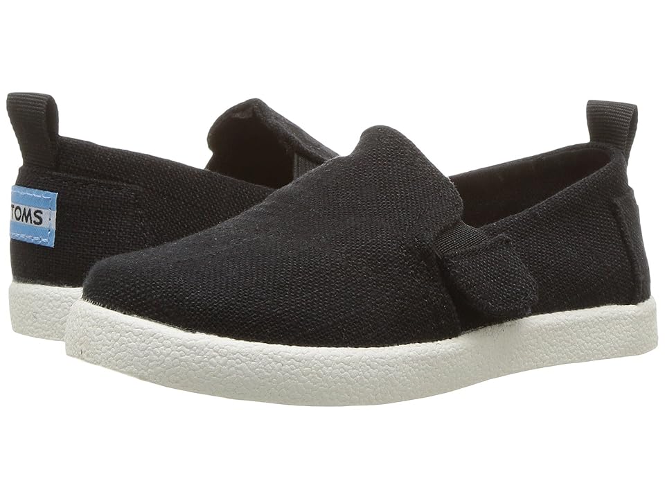 

TOMS Kids Avalon (Infant/Toddler/Little Kid) (Black Washed Cotton) Boy's Shoes