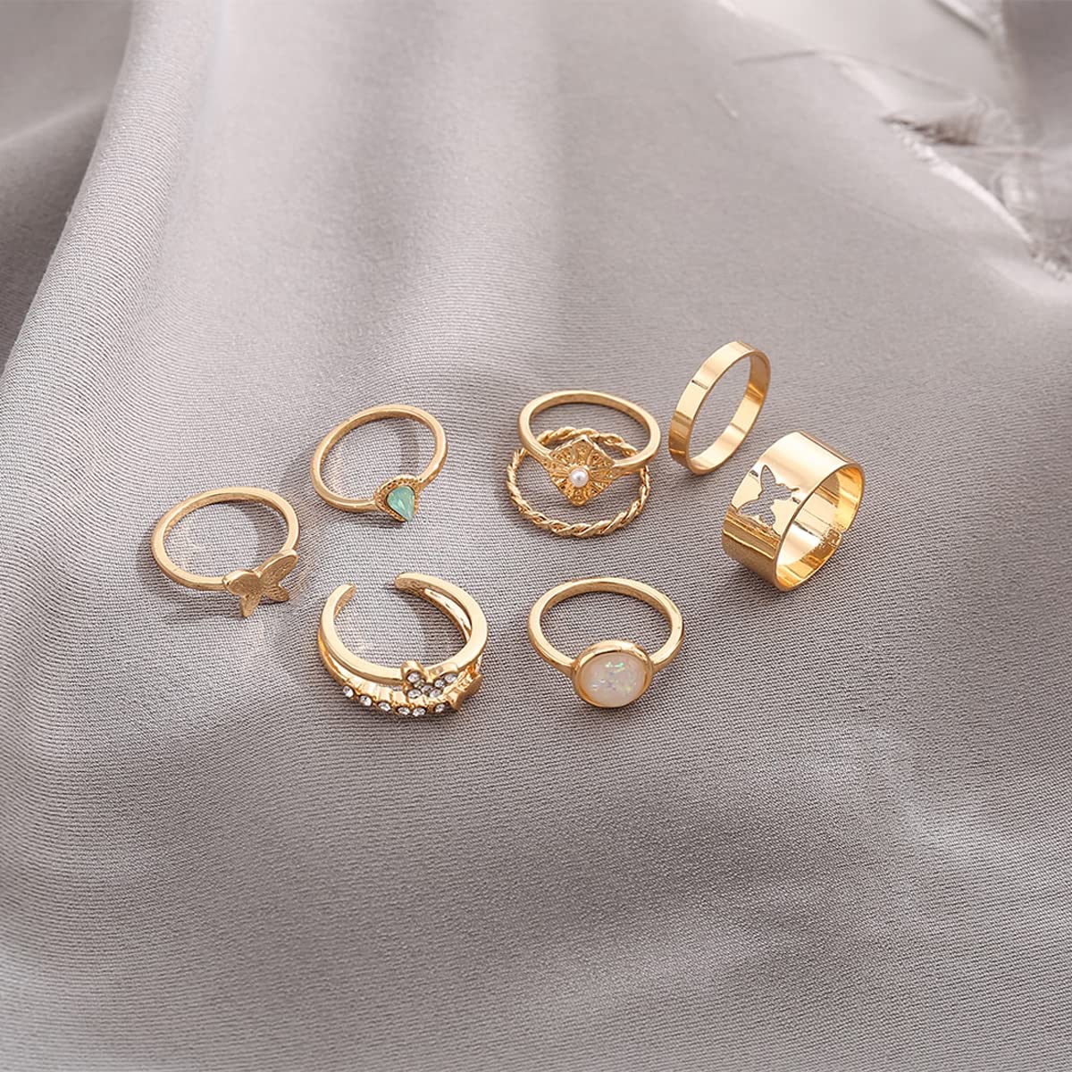 Plated -Toned Rings Set of 7 (JG-PC-RNGE-940)