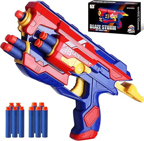 Zecong Toys Pistolas para mini bala Nerf, microShots de acción de bombeo con 10 dardos de espuma suave, pistolas de espuma de juguete pequeñas para