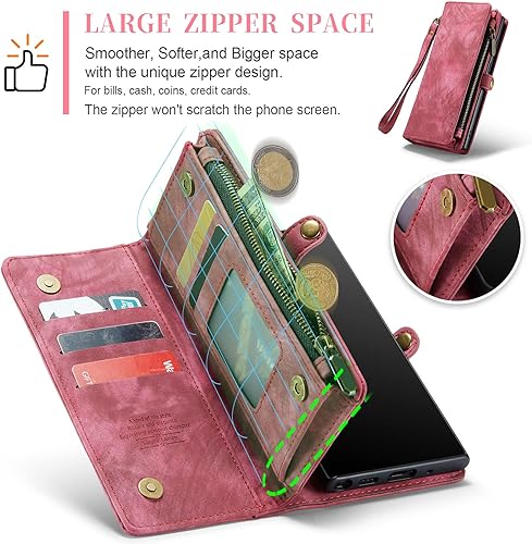 Miniatura 4 de Asuwish Funda de teléfono para Samsung Galaxy Note 20 Glaxay Note20 5G con cremallera, funda desmontable con protector de pantalla de vidrio