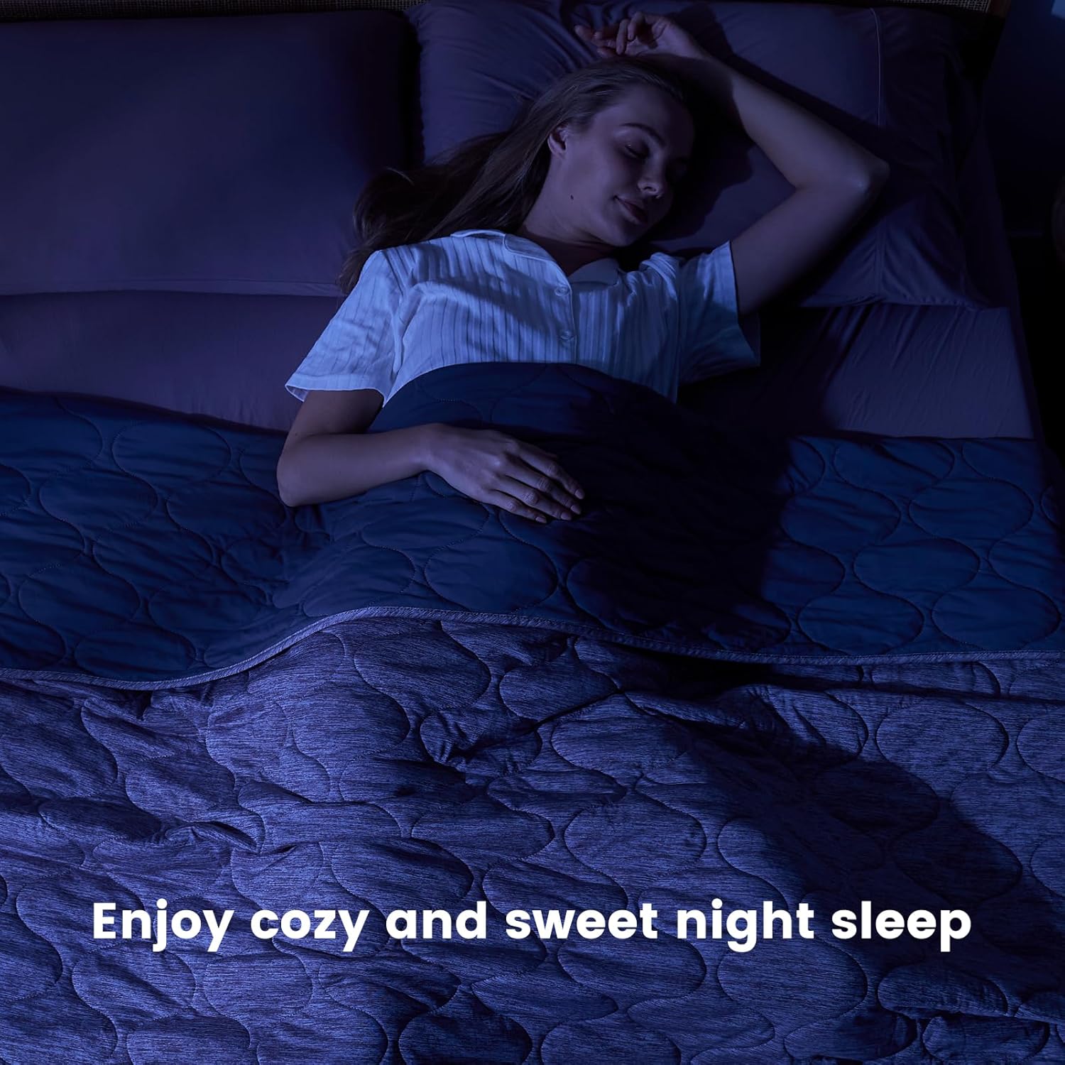 Cozy Bliss Cooling Dual-Sided Blanket for Hot Sleepers, Q-Max>0.46 Lightweight Soft Breathable Bed Blanket, Double Side Cooling Throw for Night Sweats (Cool Blue, 50"x70") - Image 9