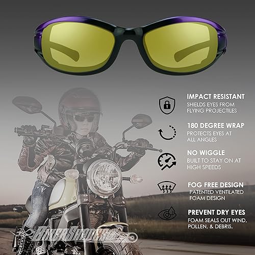 Miniatura 10 de Bikershades Gafas de sol acolchadas de espuma para motocicleta, para mujeres, niñas y niños.
