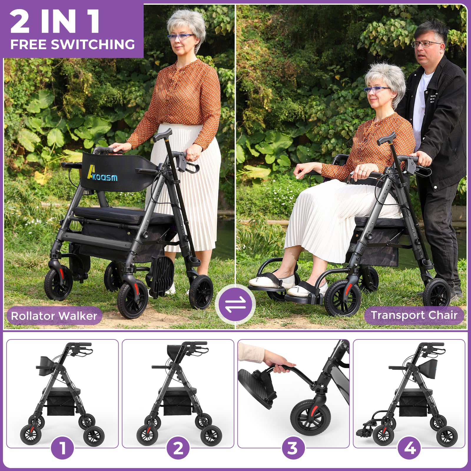 Bariatric Rollator with Seat - 450 lb Capacity -2 Bariatric Rollator with Seat - 450 lb Capacity -2
