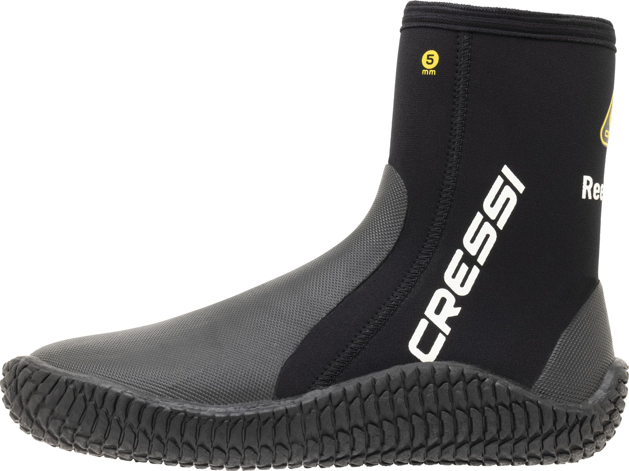 CRESSI ReefTech/RS Boots 5mm - Calzari Unisex in Neoprene Bifoderato Nero 5mm per l’Uso in Acque Fredde e Immersioni con Pinne a Scarpetta Aperta, Progettati per Proteggere i Piedi dal Freddo