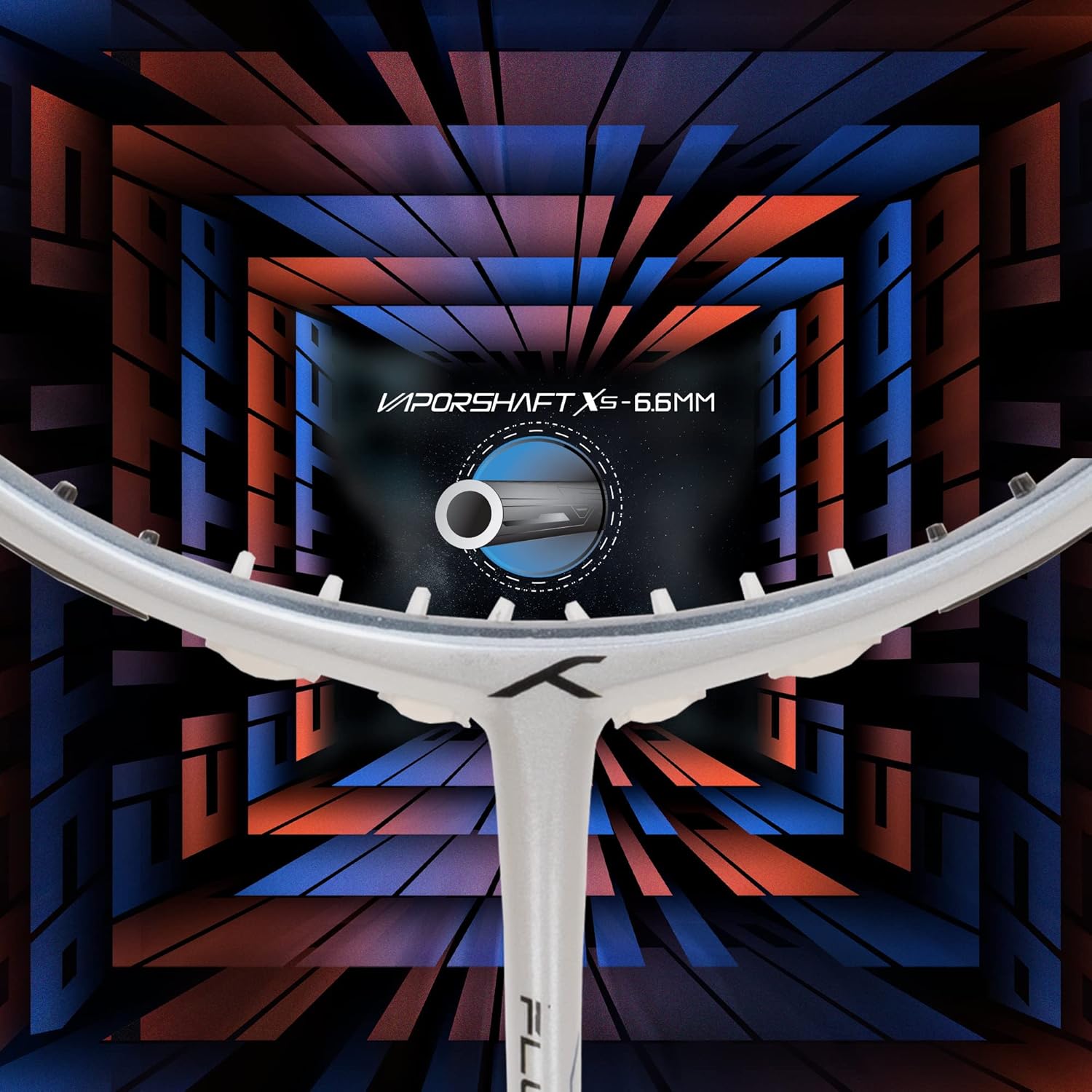 HUNDRED Flutter S Zoom Carbon Fibre Strung Badminton Racket with Full Racket Cover (White/Black) | for Intermediate Players | 78 Grams | Maximum String Tension - 32lbs