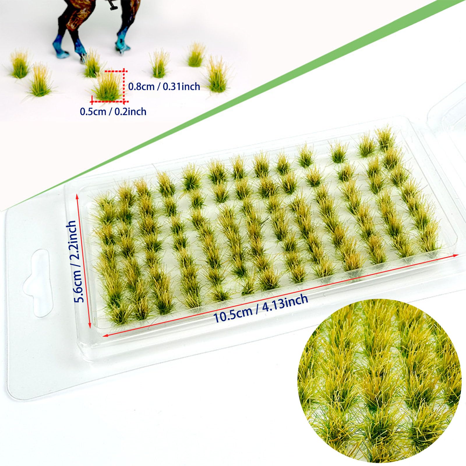 Attuslla 208 PCS Static Grass Tuft Model Grass Tufts Railway Artificial Grass 2 Color Bushy Tuft Flower Cluster Vegetation Groups for DIY Architecture Building Model Train Landscape Railroad Scenery - Image 4