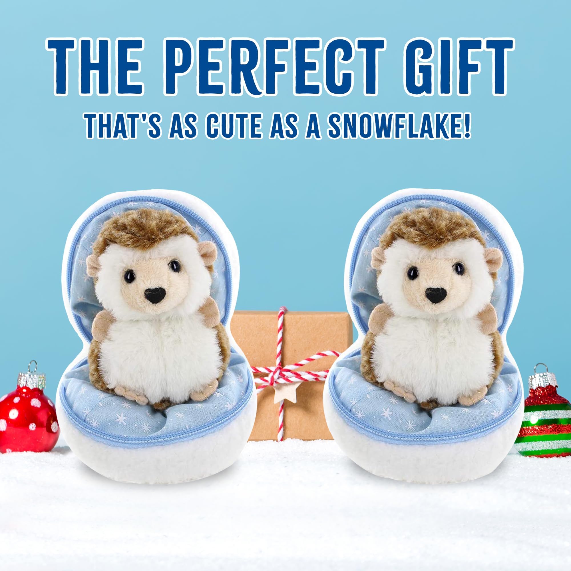 Made By Aliens Snowball Zip-Up Surprise Plush Toy - 6 Inch Cute Animal Inside (Penguin Shown)